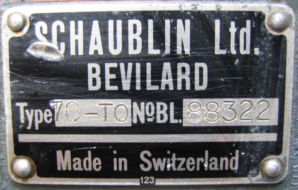 General information on historic Schaublin machines – Anglo-Swiss Tools